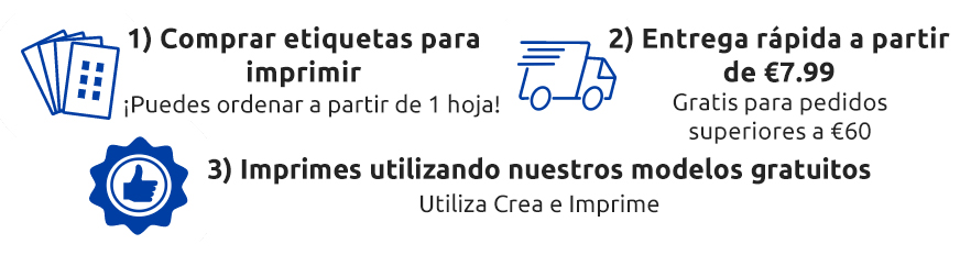 Comprar etiquetas para imprimir, entrega a domicilio, imprimes utilizando nuestros modelos gratuitos