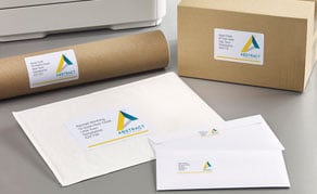 etiquetas blancas de papel a4