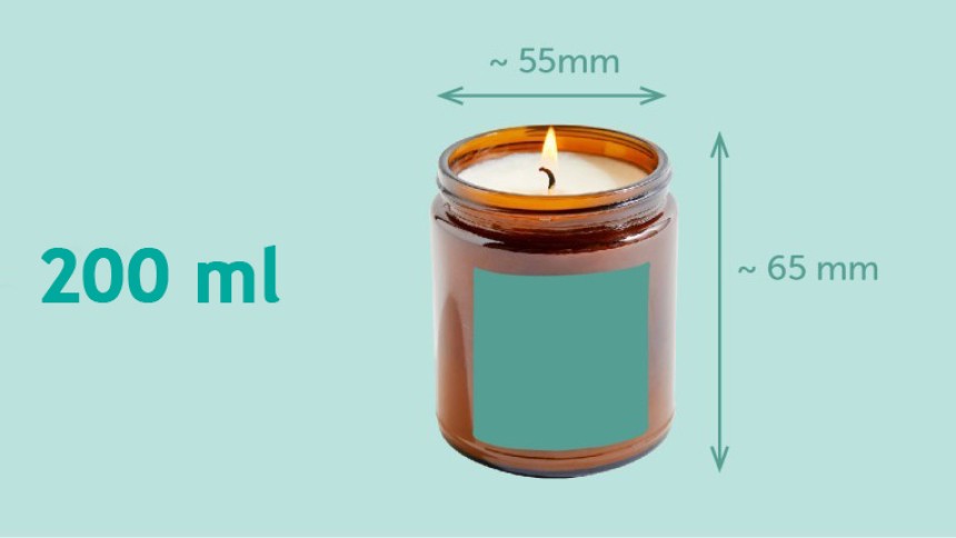 Guía de las medidas de etiquetas para velas