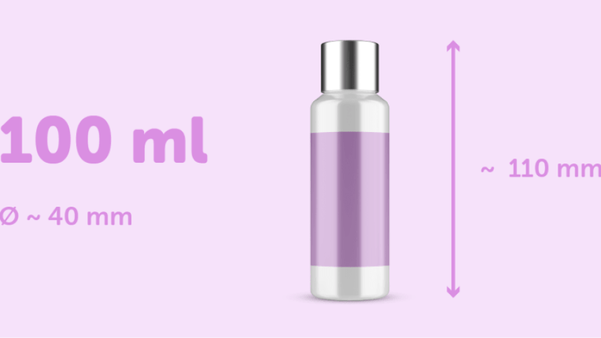 Tamaños recomendados para las etiquetas de los frascos de cosméticos