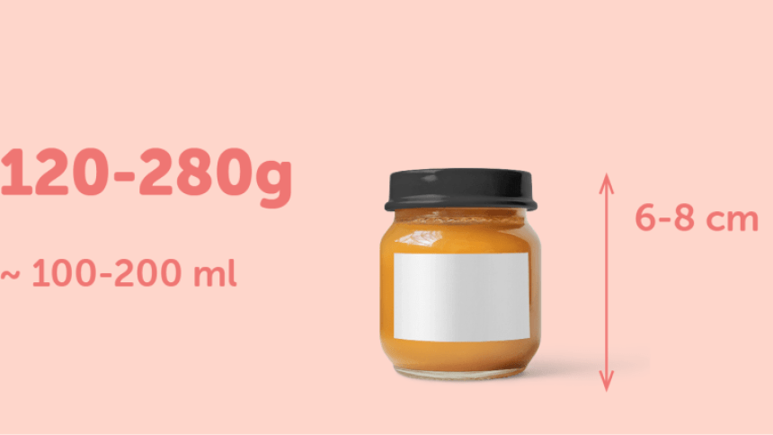 Tarros de 100-200ml que pueden contener 120-280gr de mermelada