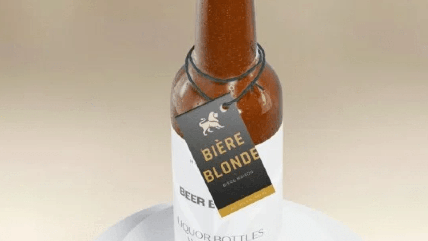 Botella de cerveza con etiqueta colgante personalizada
