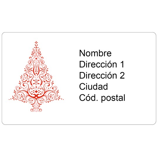 árbol de navidad rojo para etiquetas
