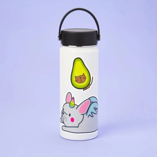 Botella de agua personalizada con pegatina