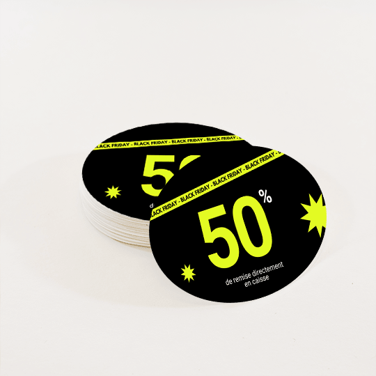 Pegatinas redondas personalizadas con descuento para una promoción