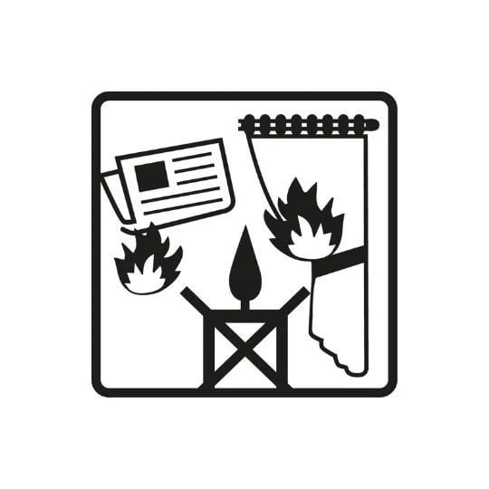 Símbolo CLP no dejar cerca de objetos inflamables
