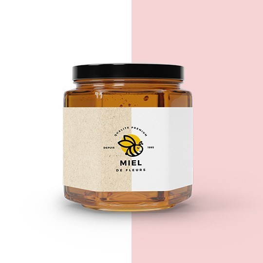 Tarro de miel con etiqueta personalizada
