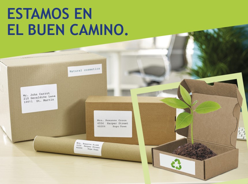 Sigue el verde, con las etiquetas de Avery