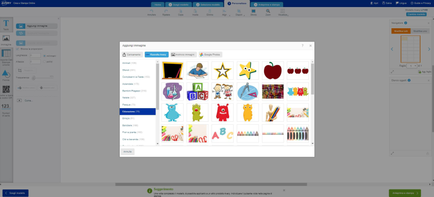 Materiales escolares perfectamente identificados con las etiquetas Avery
