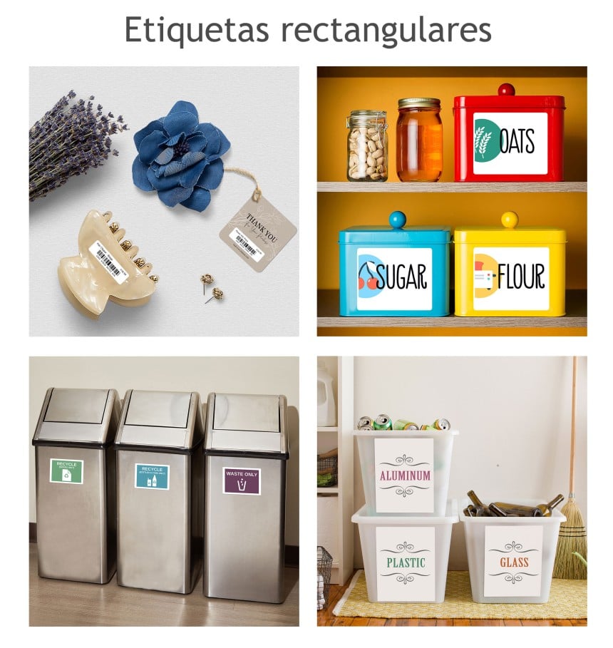 Etiquetas autocolantes retangulares