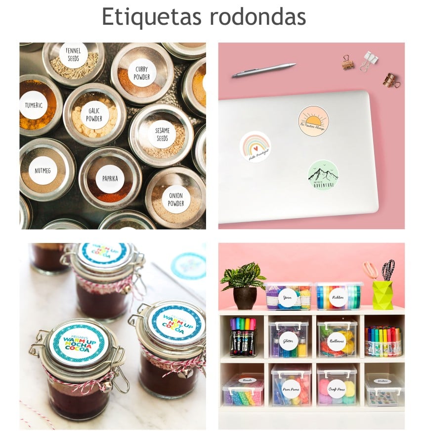 Etiquetas autocolantes redondas