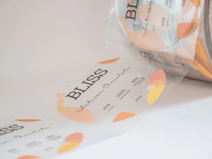 etiquetas transparentes en rollo