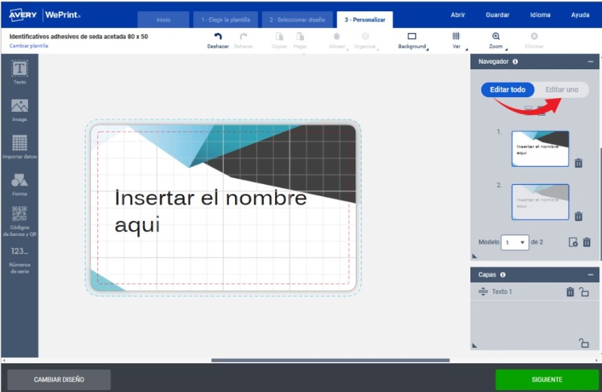 Cómo modificar las etiquetas textilesindividuales