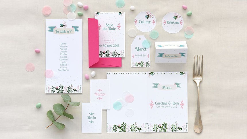 Menús y diferentes tipos de etiquetas personalizadas para bodas