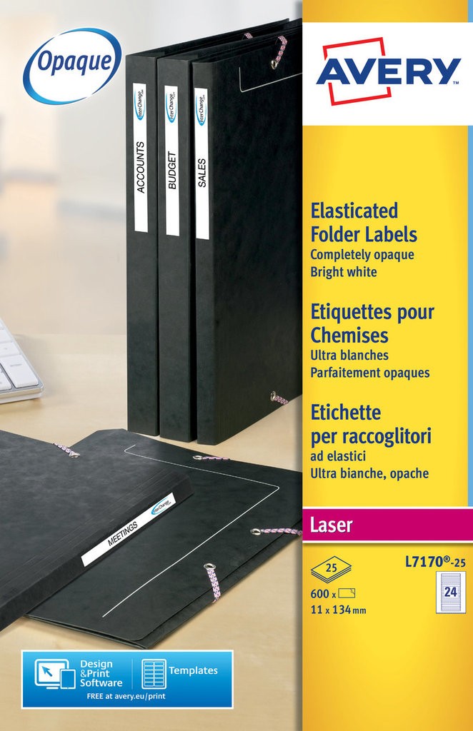 Etiquetas de Archivo para Carpetas con Gomas Elásticas | L7170-25 | Avery