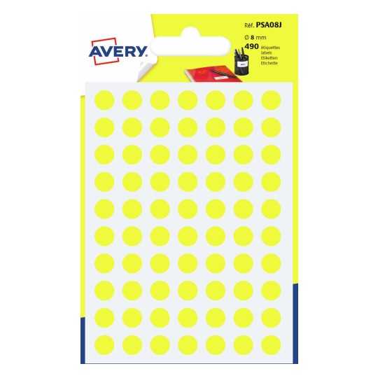 Etiquetas adhesivas redondas PSA08J