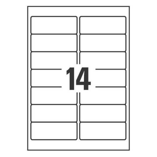 Etiquetas adhesivas trasparentes mate J8563-25 99.1 x 38.1 mm