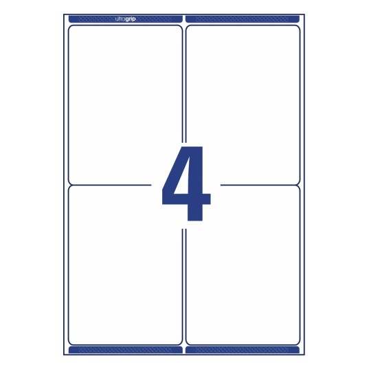 Etiquetas adhesivas blancas Ultragrip L7169-100 139 x 99.1 mm
