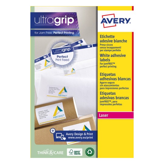 Etiquetas adhesivas blancas Ultragrip L7651-25