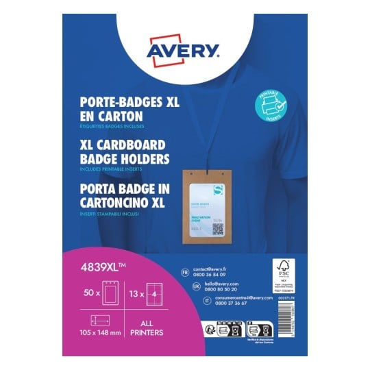 Portanombres A6 en cartón 4839XL