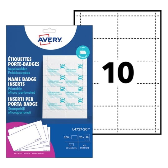 Cartulinas de papel para portanombres L4727-20