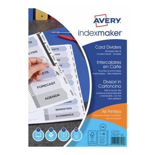 Separadores Index Maker™ blanco en cartón 01812061