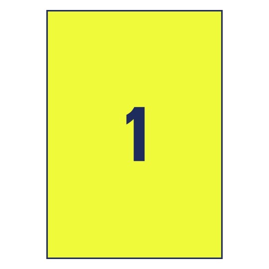 Etiquetas en poliéster amarillo L6111-20 210 x 297 mm