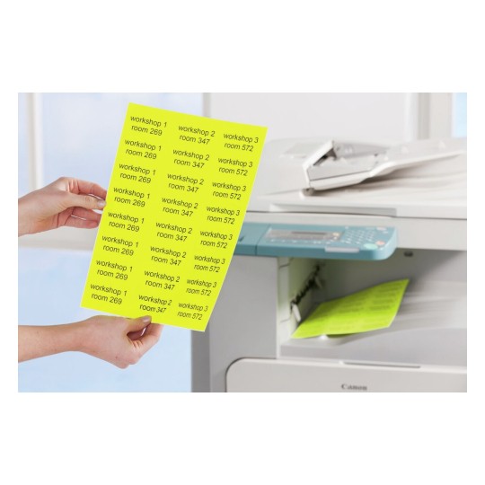 L7263Y-25 4004182608432 Etikett Kennzeichnen Neon Gelb Bogen anw