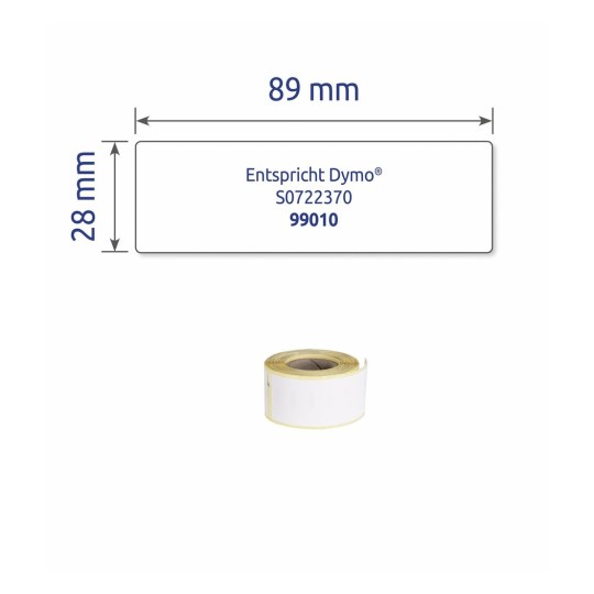 Etiquetas para sobres y paquetes en rollo AS0722370 28 x 89 mm