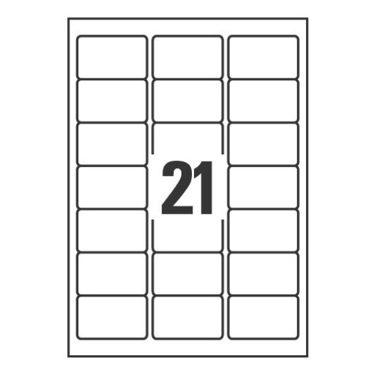 Etiquetas adhesivas en papel blanco J8160-25 63.5 x 38.1 mm