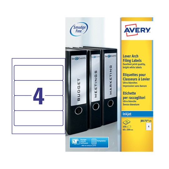 Etiquetas Blanco Para Archivadores J8171 25 Avery