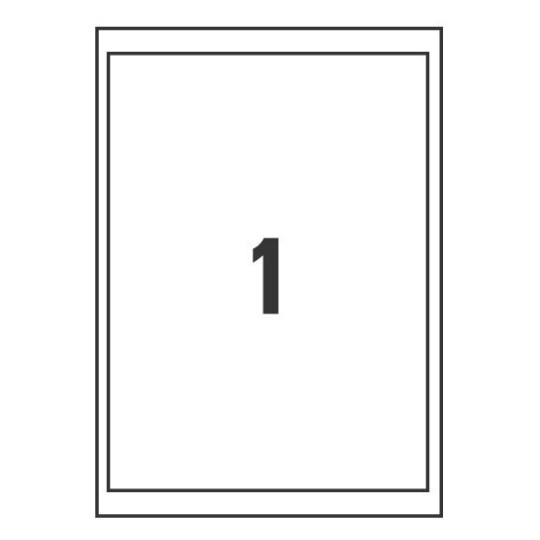 Etiquetas adhesivas en papel blanco J8167-25 199.6 x 289.1 mm