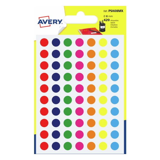 Etiquetas adhesivas redondas PSA08MX