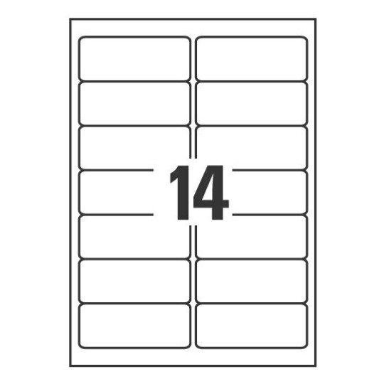 Etiquetas adhesivas en papel blanco J8163-25 99.1 x 38.1 mm