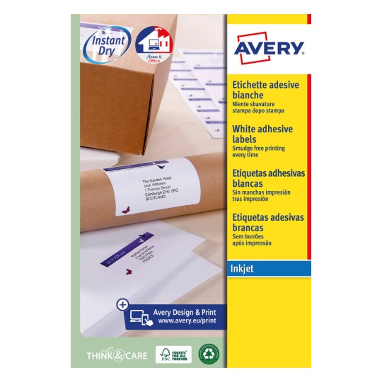Etiquetas adhesivas en papel blanco J8169-25