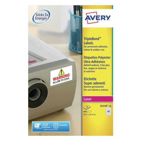Etiquetas blancas super adherentes L6140-20