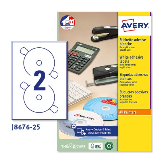 Etiquetas para CD J8676-25 Contenido: 50 Etiquetas / 25 Hoja