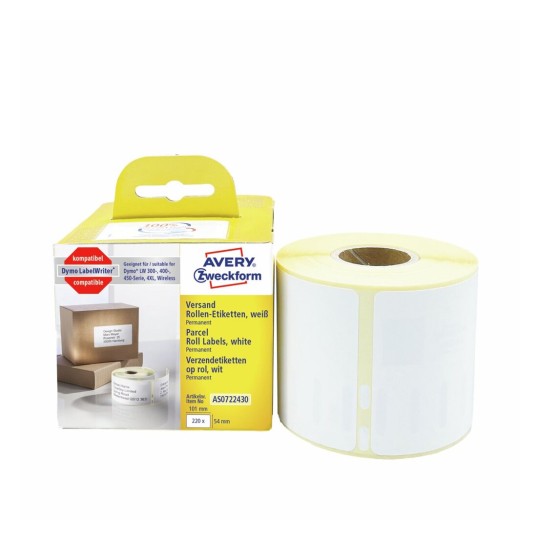 Etiquetas para sobres y paquetes en rollo AS0722430 Contenido: 220 Etiquetas / 1 Rollo