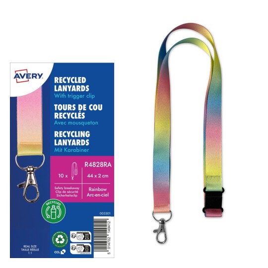 Cordón de RPET reciclado con diseño arcoíris R4828RA-1
