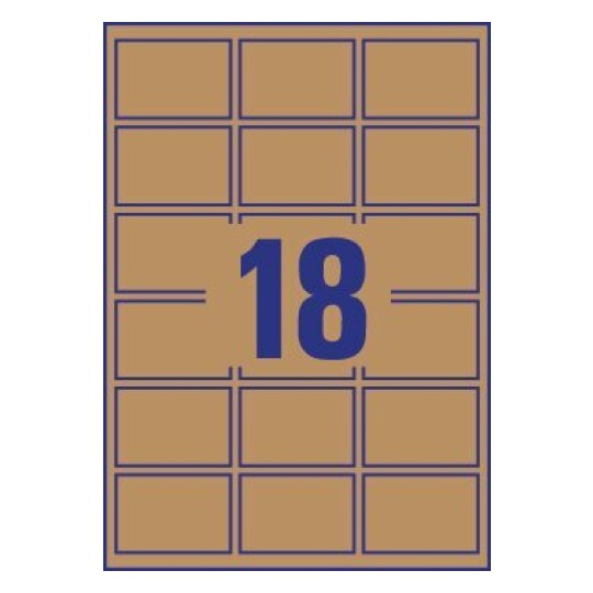 Etiquetas adhesivas en papel kraft L7110-20 62 x 42 mm