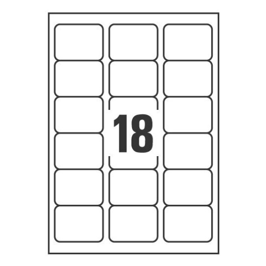 Etiquetas adhesivas en papel blanco J8161-25 63.5 x 46.6 mm