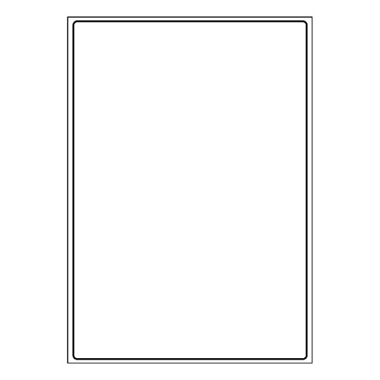 Hoja blanca con 1 etiqueta adhesiva rectangular de 200x289mm