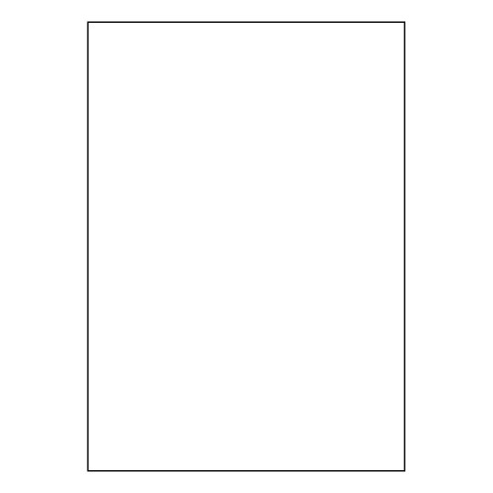 Hoja blanca con 1 etiqueta adhesiva rectangular de 210x297 mm