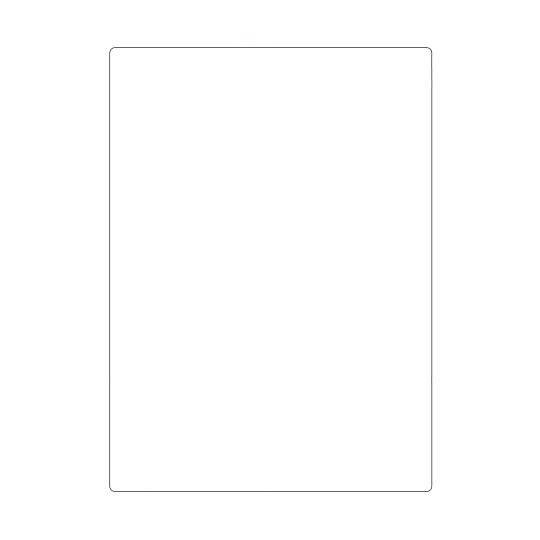 Hoja blanca con 1 etiqueta adhesiva rectangular.