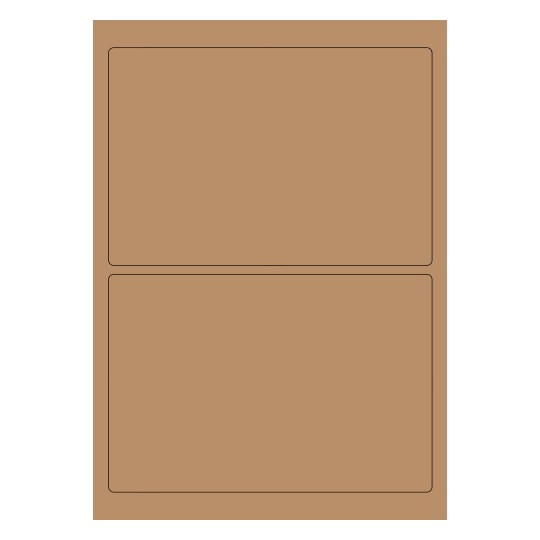 hoja dorada con 2 etiquetas adhesivas rectangulares