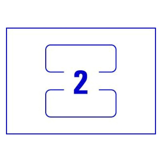 Hoja blanca con 2 etiquetas adhesivas rectangulares