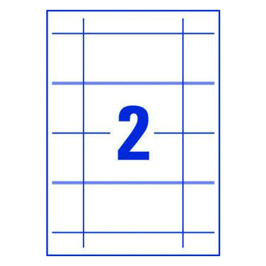 hoja blanca con 2 etiquetas adhesivas rectangulares tarjeta de identificación