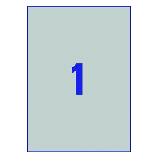 Hoja plateada con 1 etiquetas adhesivas rectangulares
