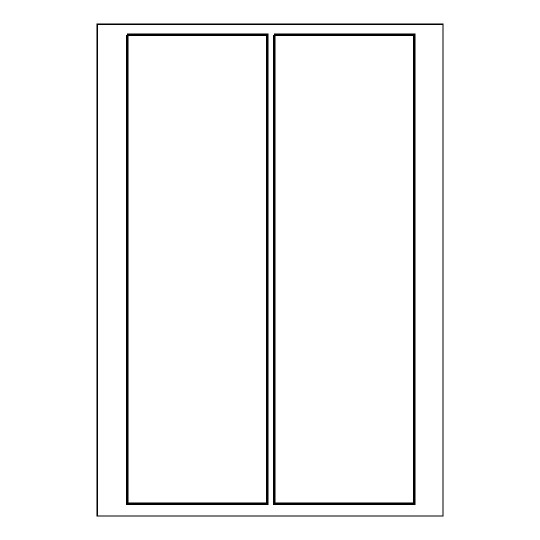 Hoja blanca con 2 etiquetas adhesivas rectangulares