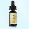 frasco de cristal de cosmética con etiqueta adhesiva dorada